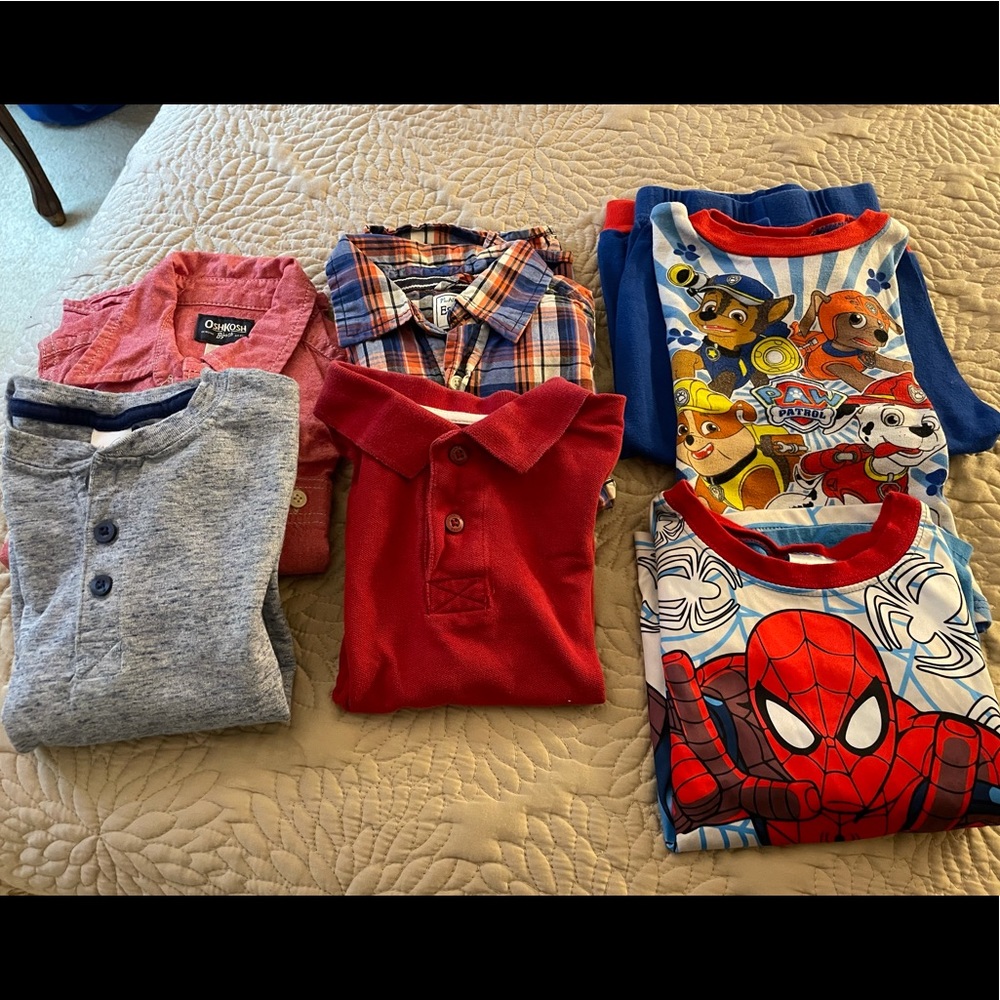 Boys Assorted clothing bundle. Size 4T/4.  Gently used. Shirts and PJs